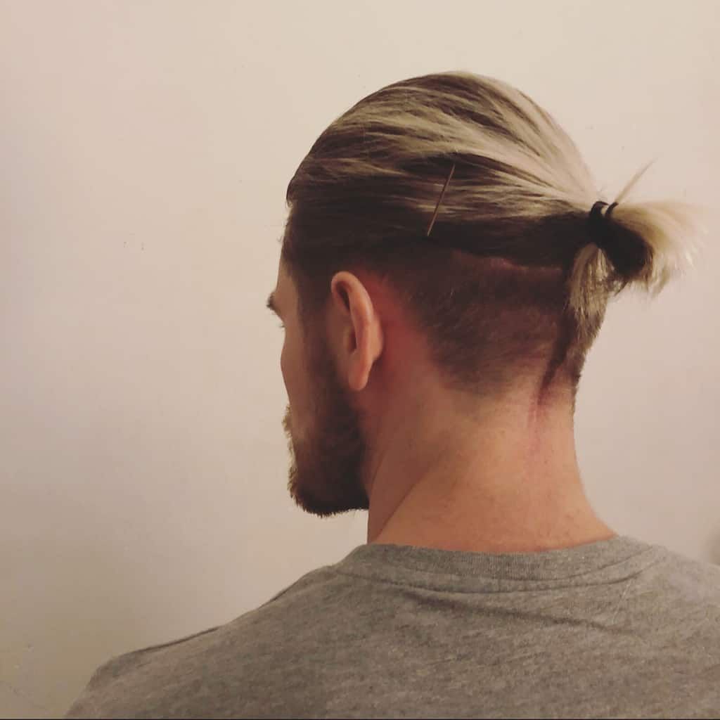 hair undercut man bun