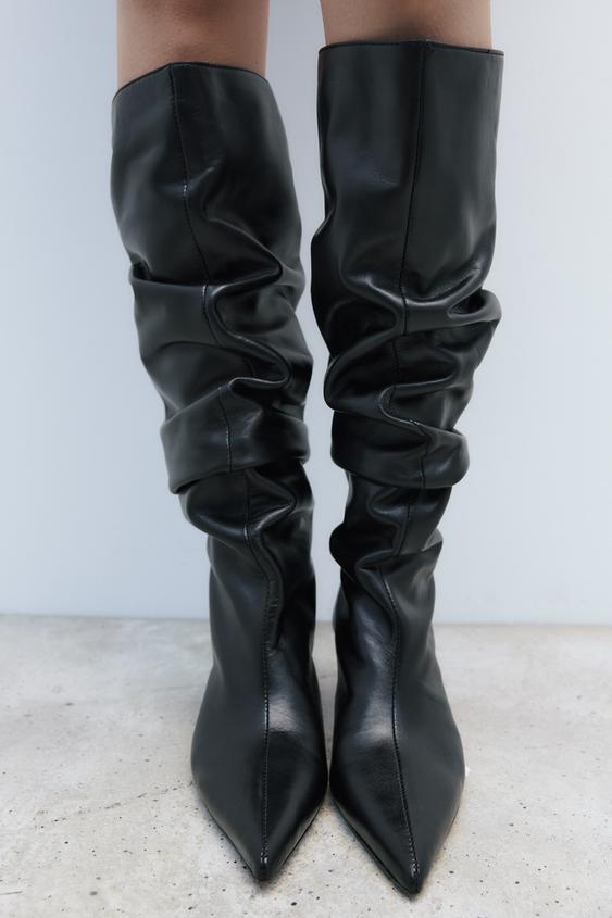 zara leather boots