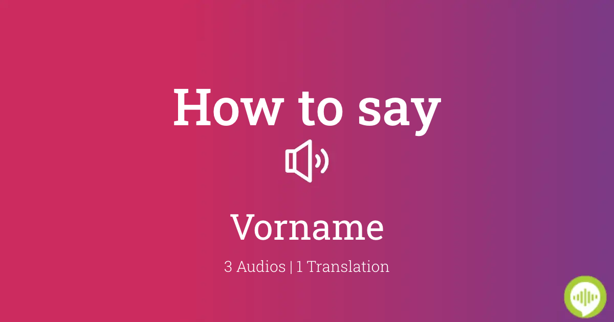 vorname in english