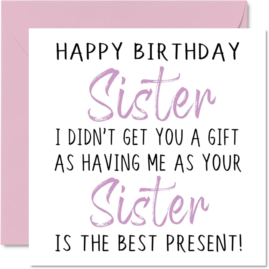 funny birthday cards for sister