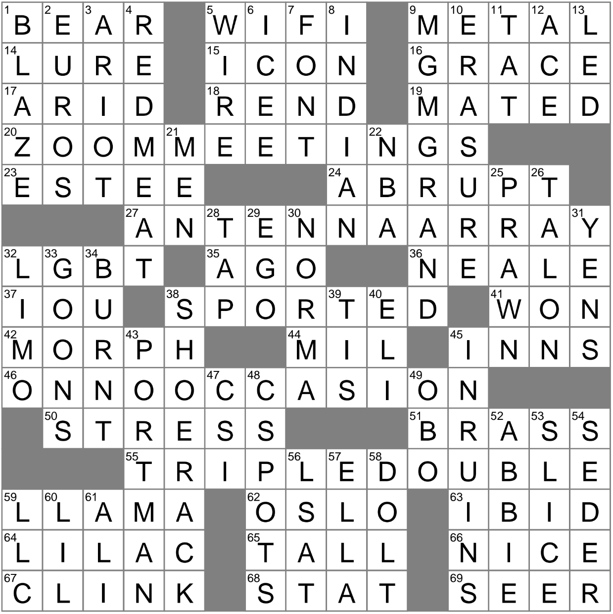 crossword clue fragrant