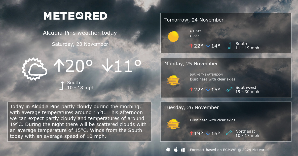 alcudia 21 day weather forecast