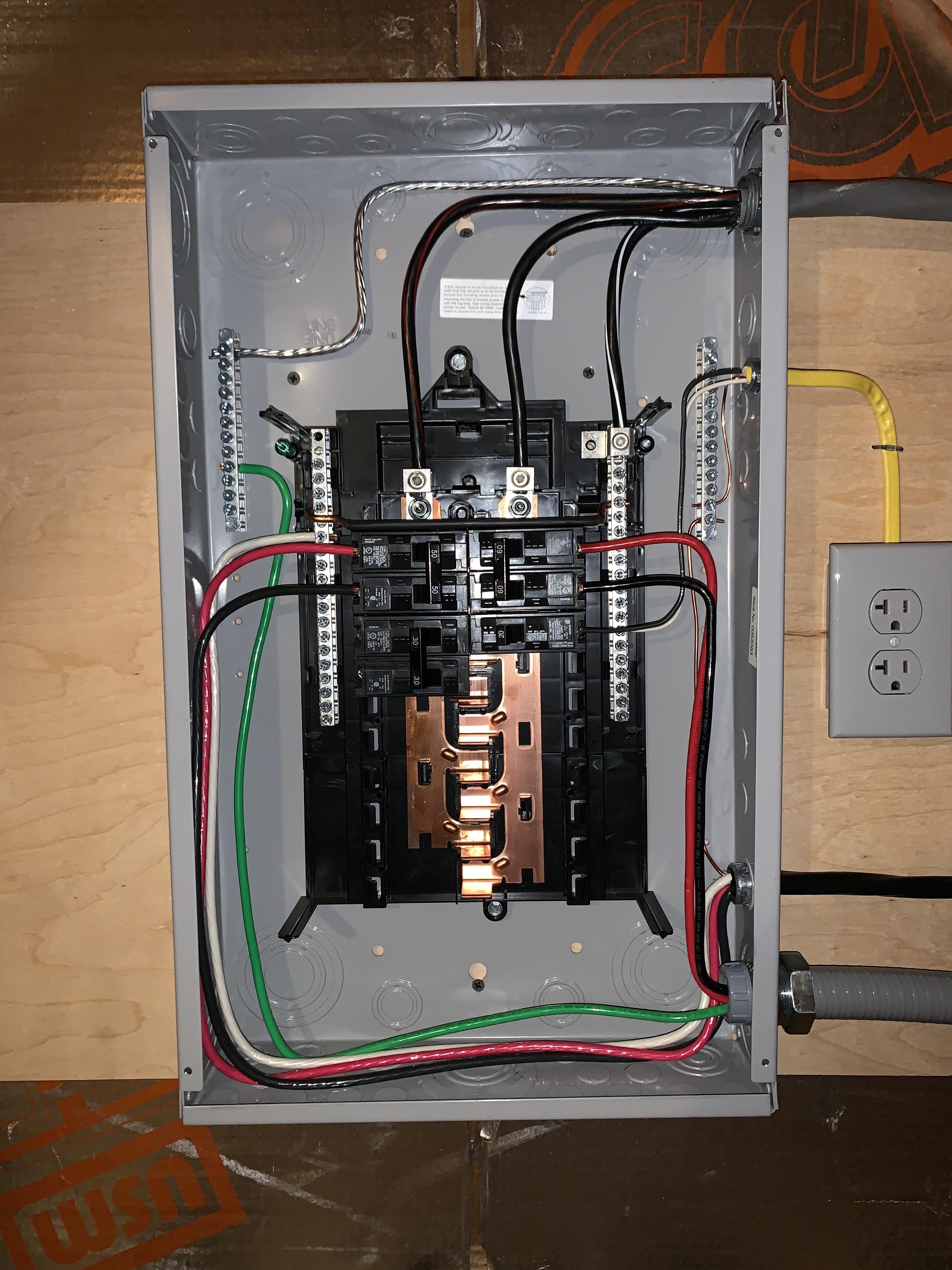 100 amp sub panel