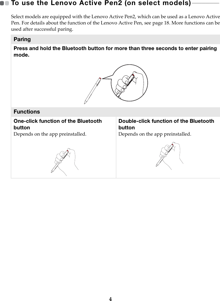 lenovo active pen 2 instructions