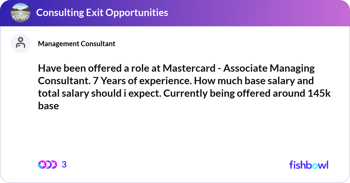 mastercard consultant salary