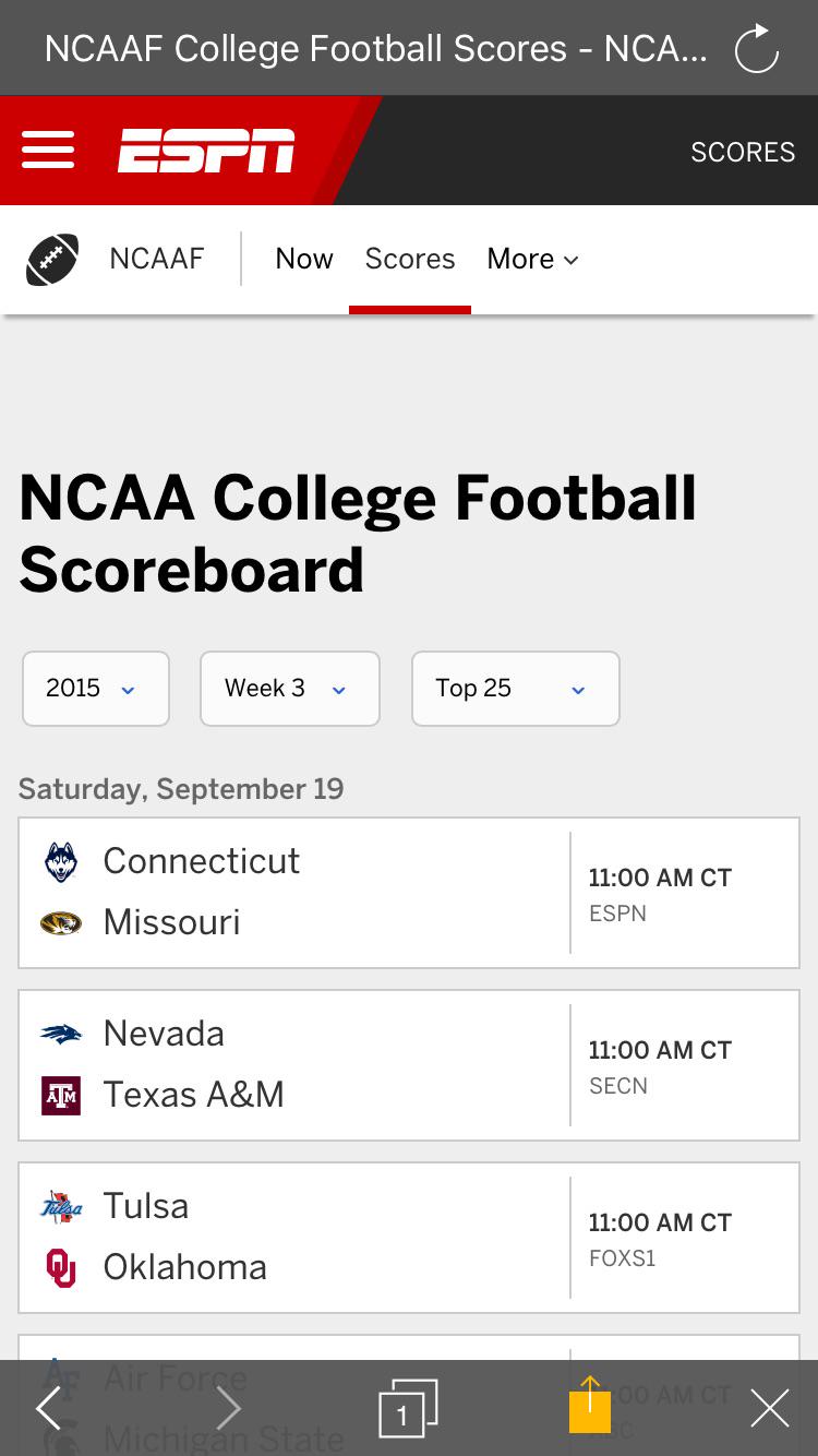 espn ncaa scoreboard