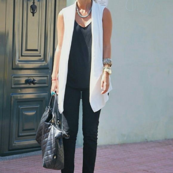 zara white vest