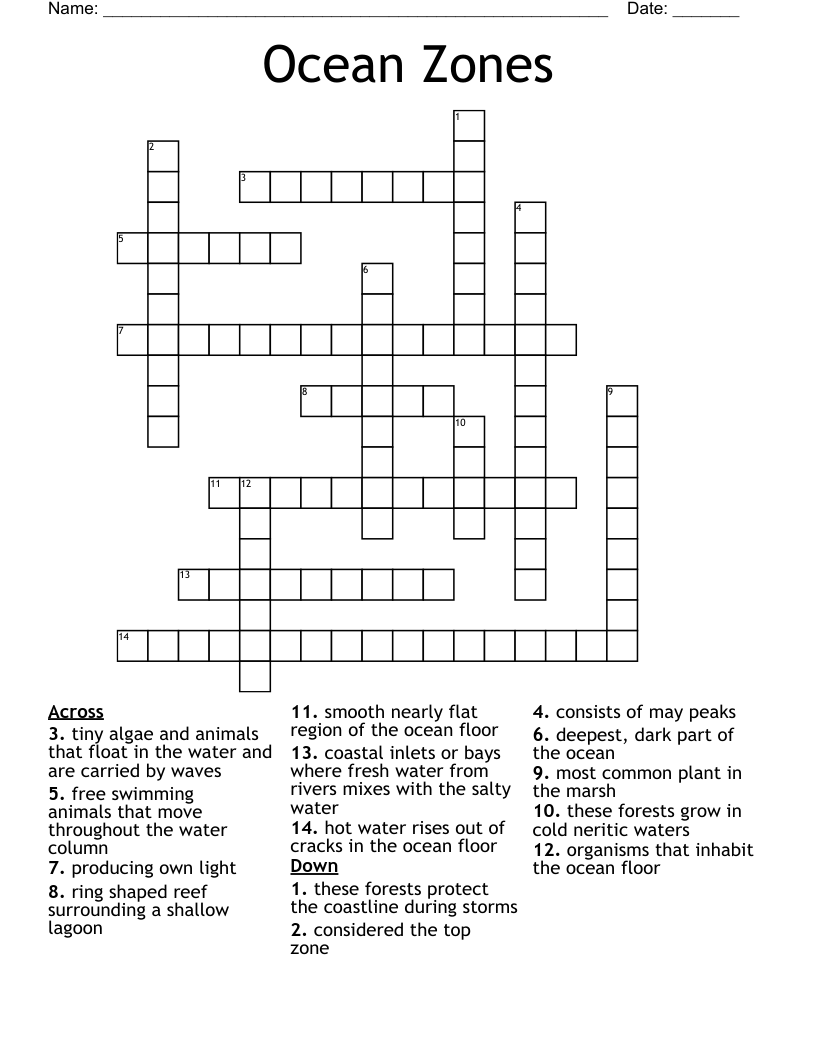 ocean fringe crossword clue