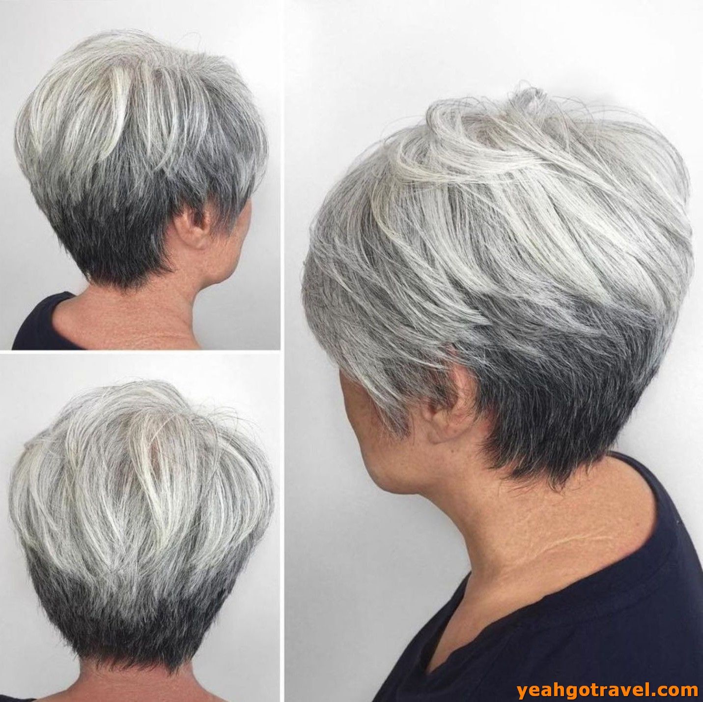 grey hair styles short