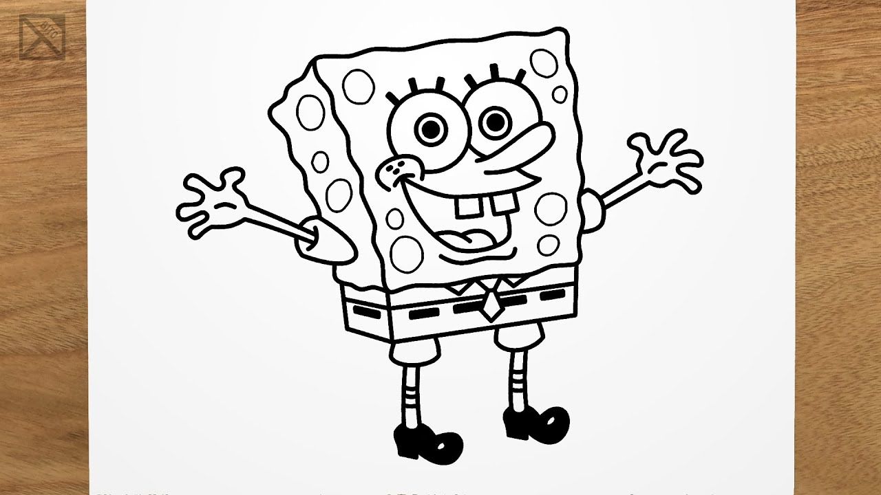 dibujo fácil de bob esponja