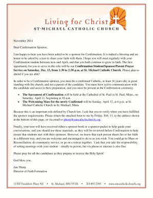 confirmation retreat letter