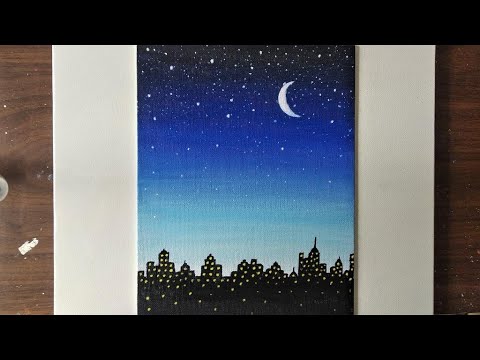 night sky easy painting