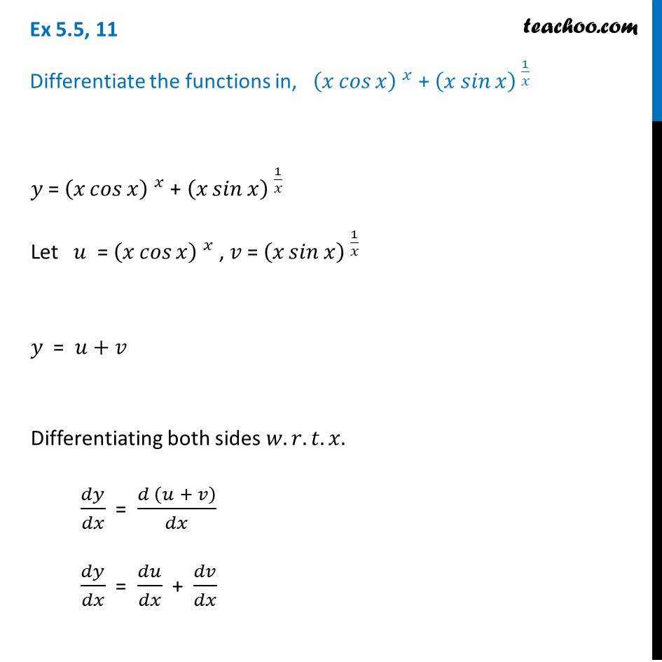 differentiation of xcosx