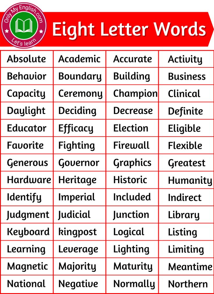 eight letter words using these letters