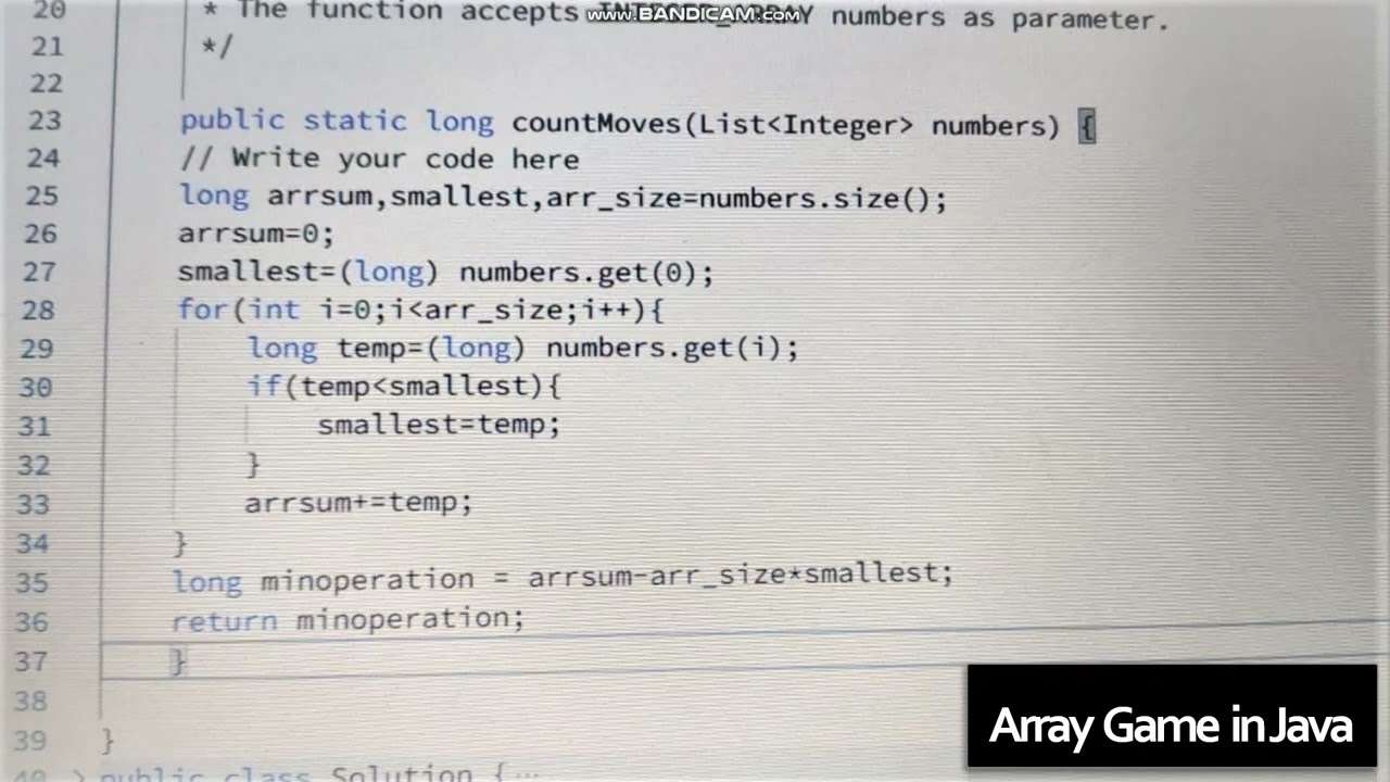 array hackerrank solution