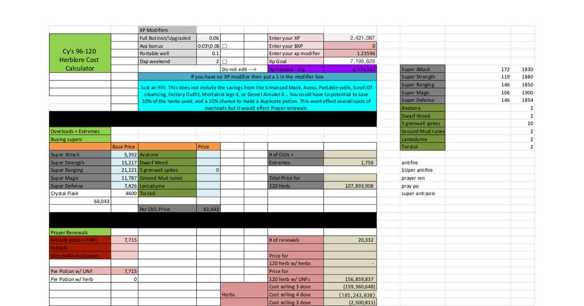 herblore calculator