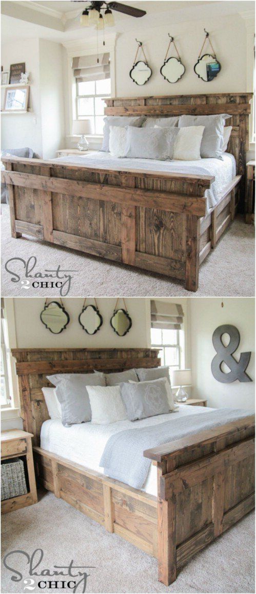 diy rustic bed frame