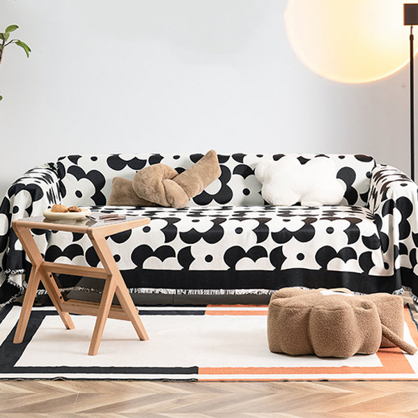 black and white sofa cover