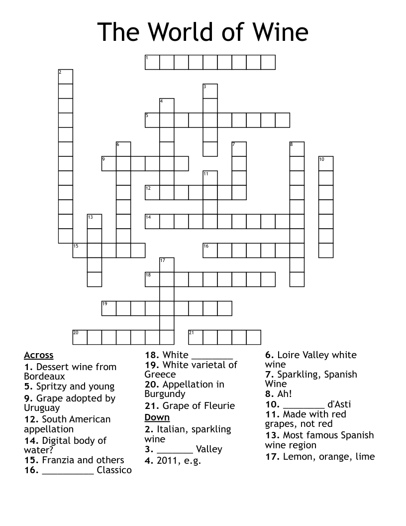 red wine crossword clue