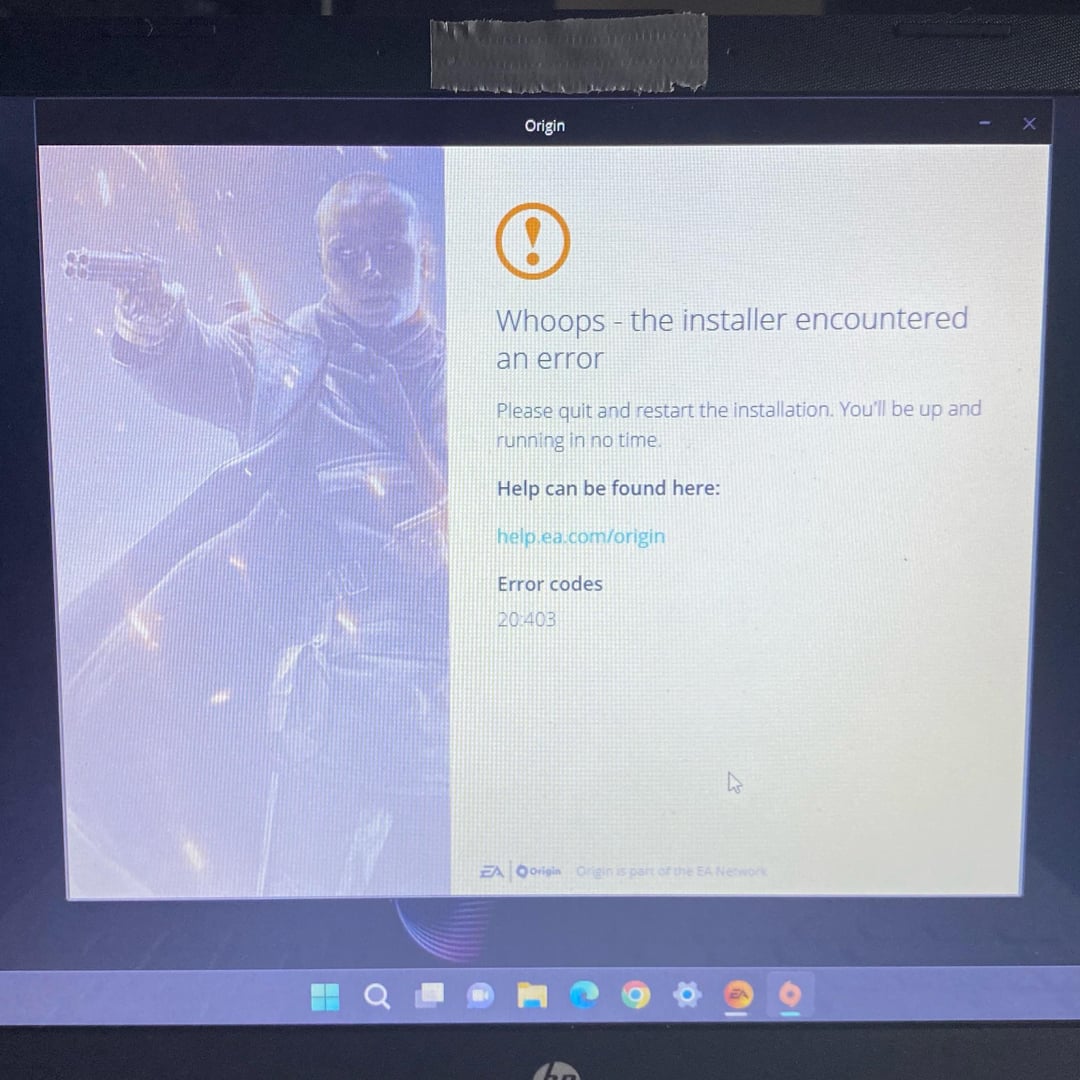 a corrupted origin or ea app installation has been detected