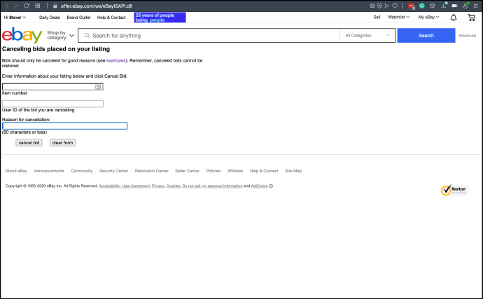 how to remove a bid in ebay