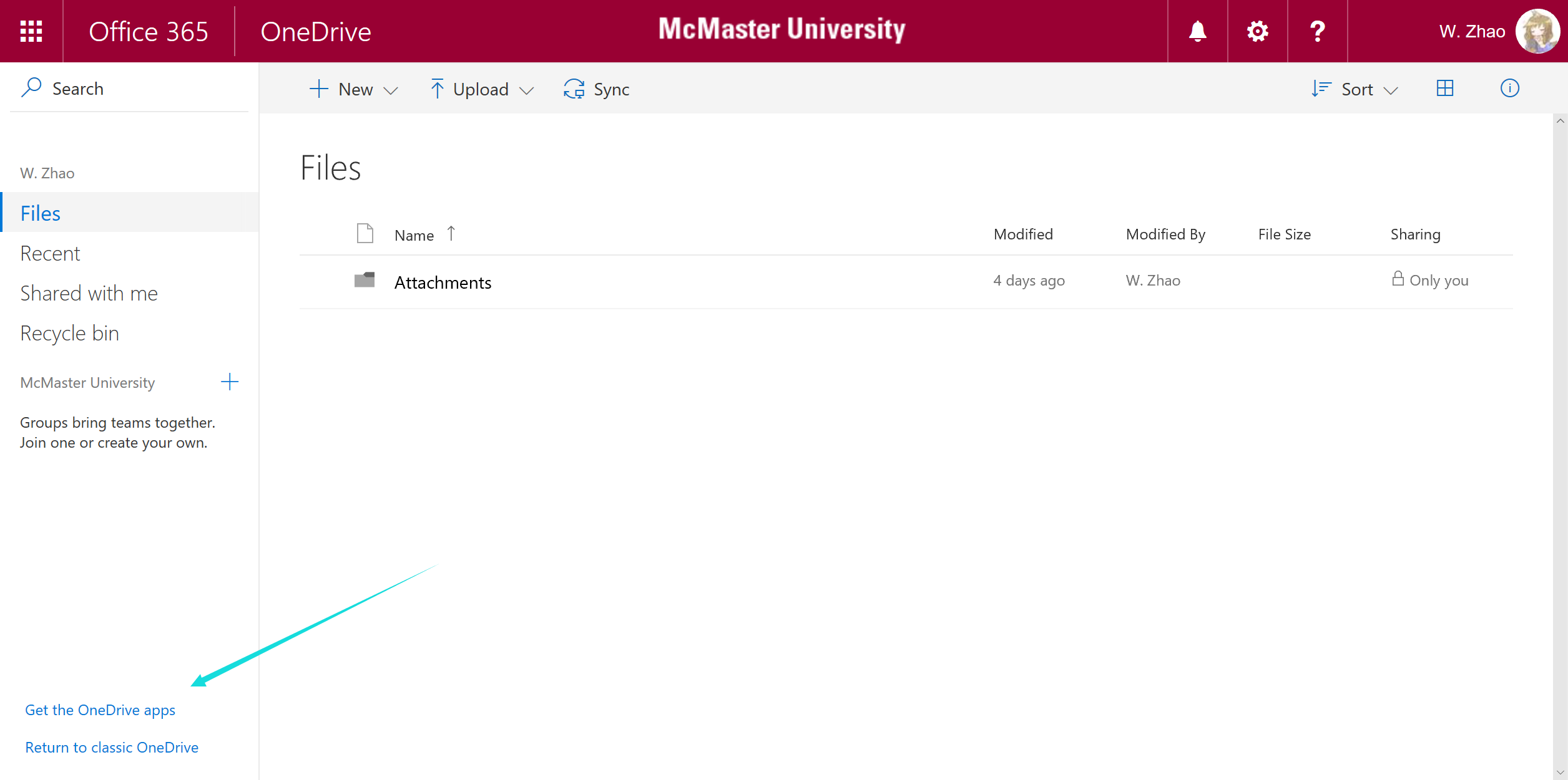 onedrive mcmaster