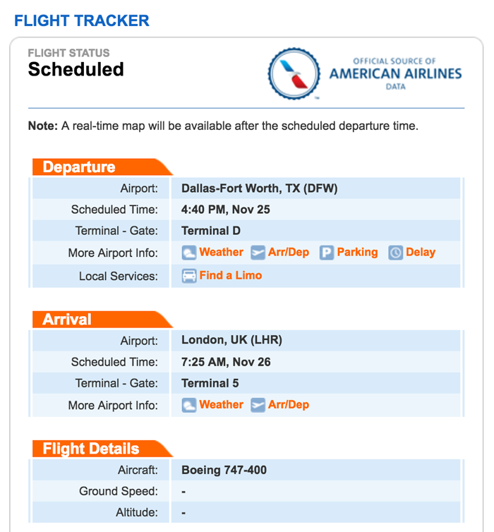 aa airlines flight status