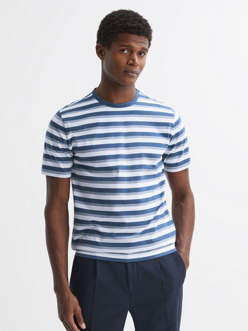 reiss blue and white striped shirt