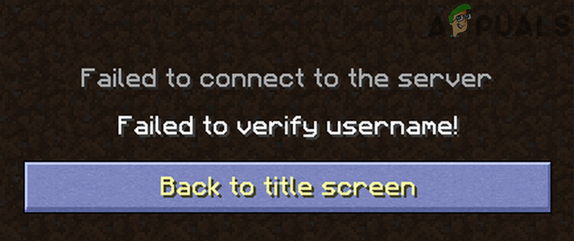 failed to verify username minecraft