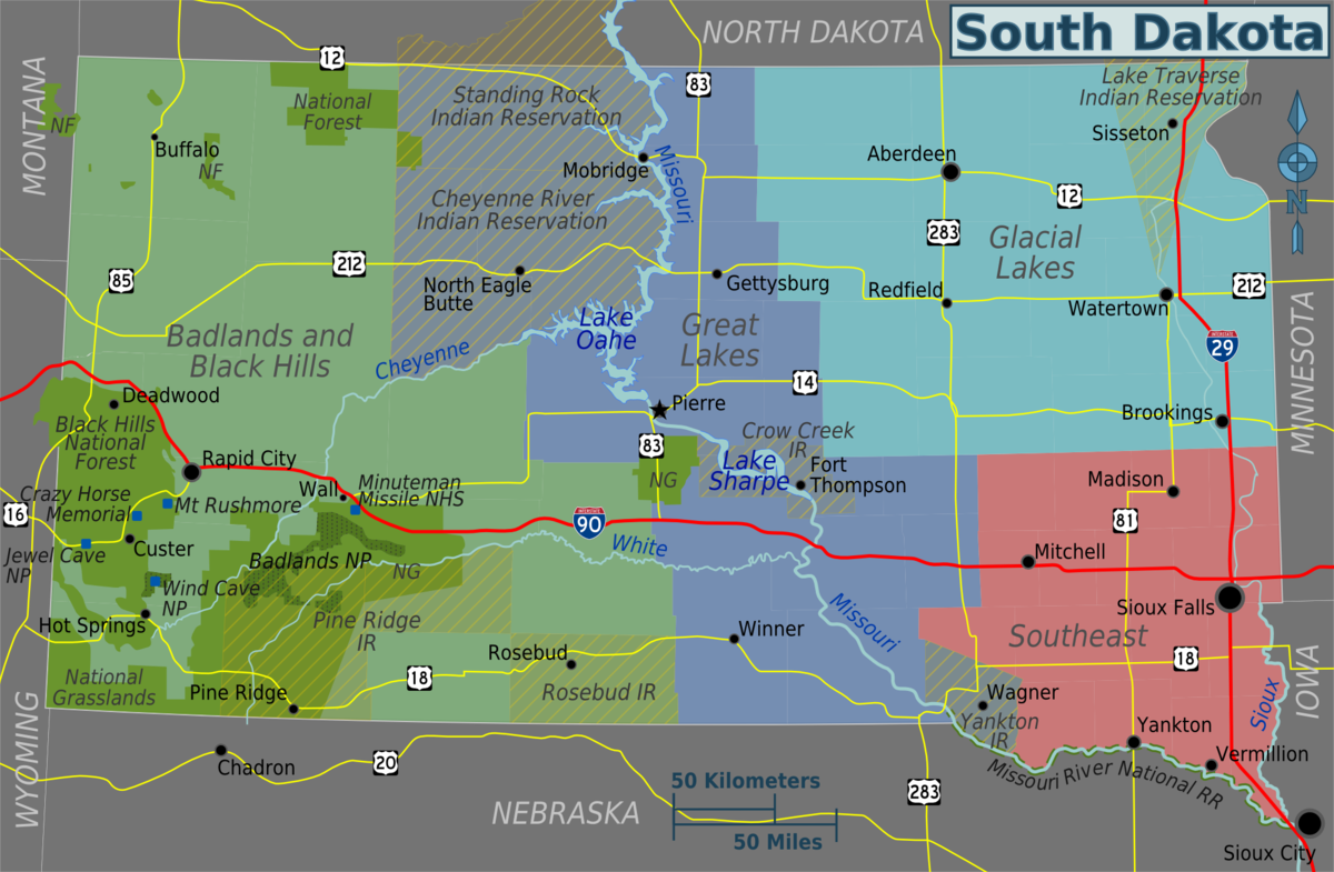 south dakota time zone