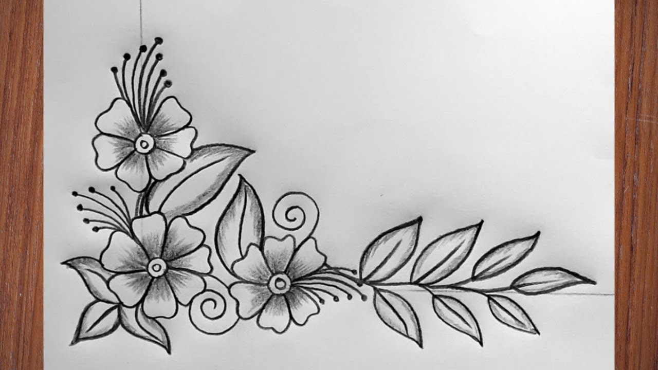 floral border design drawing