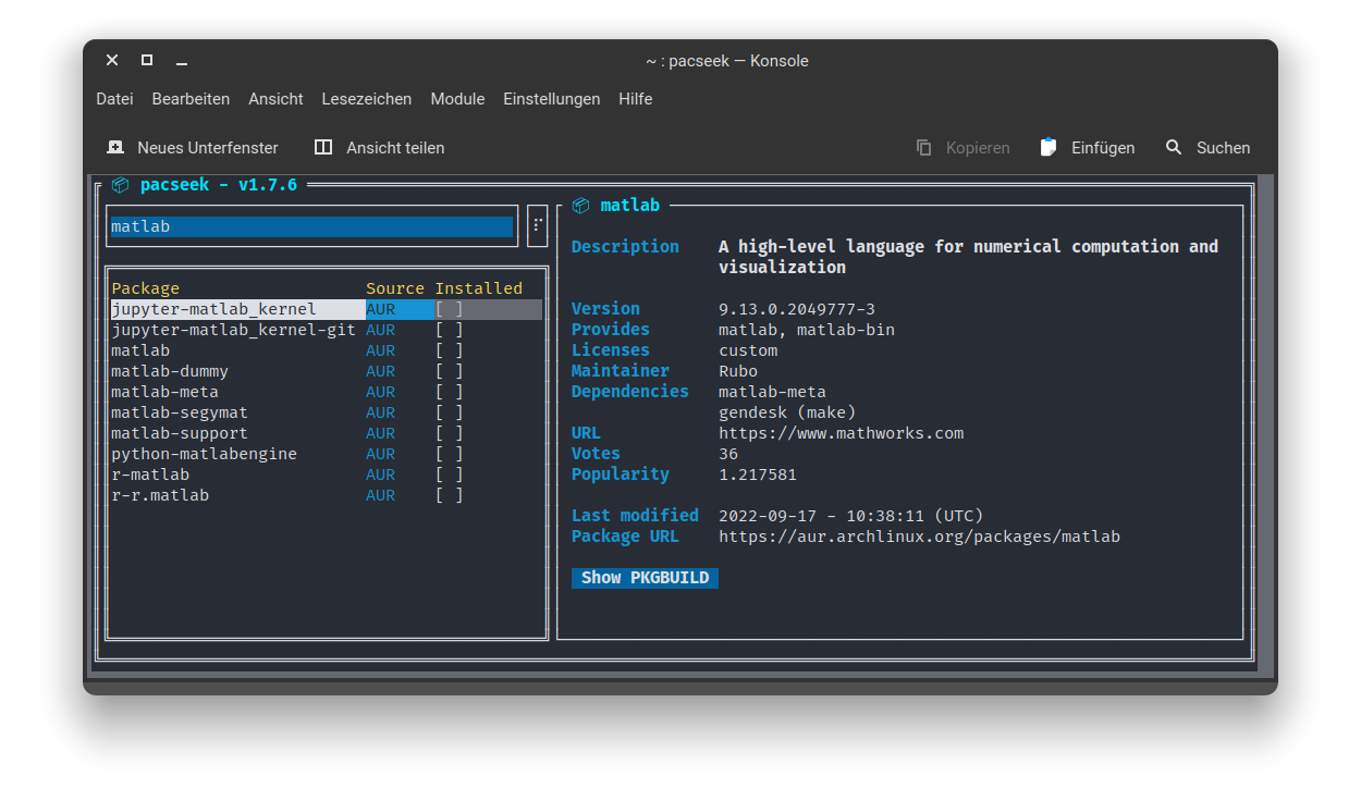 matlab arch