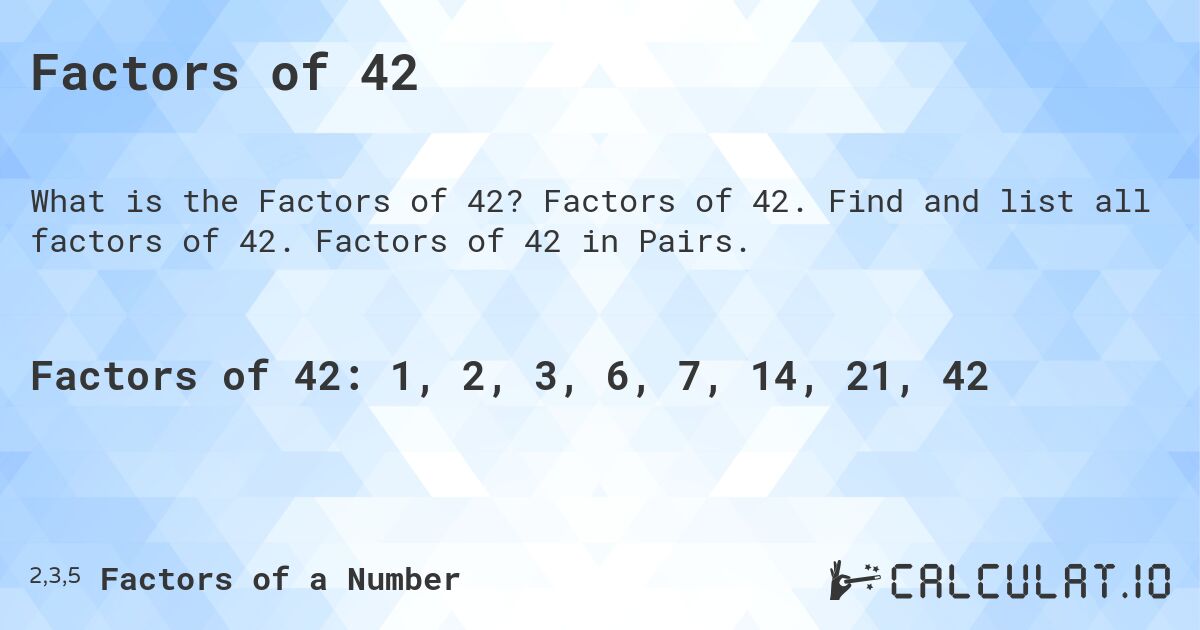 all factors of 42