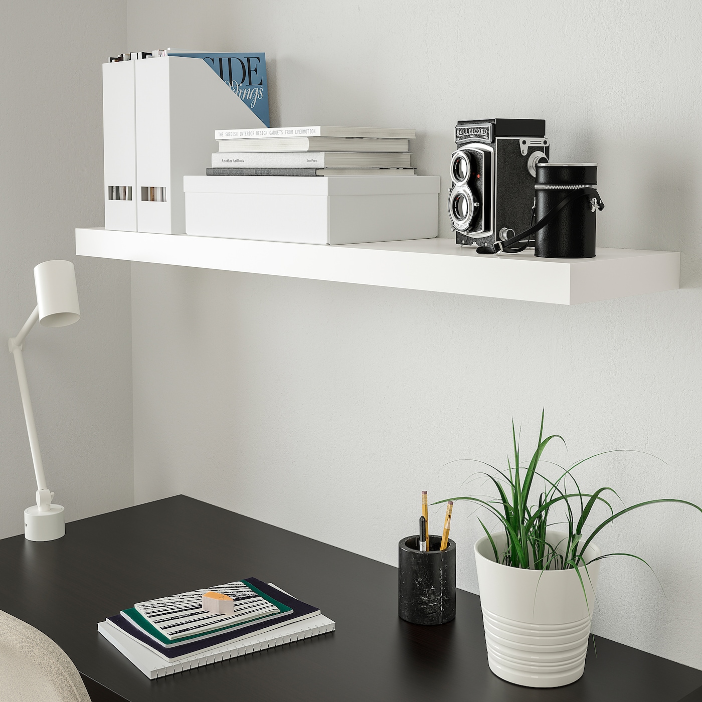 ikea shelves wall white