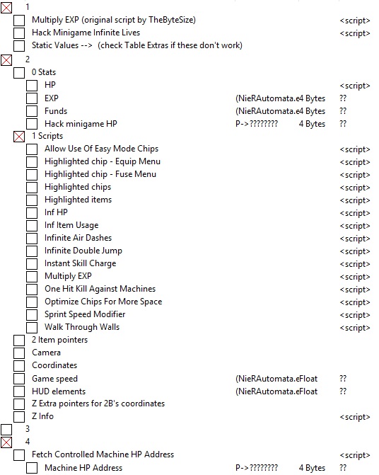 nier automata cheat engine