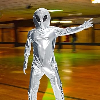 silver alien costume