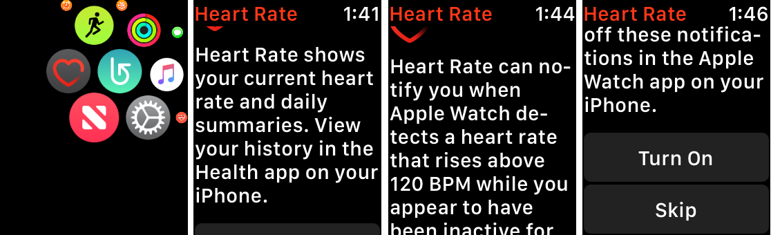 apple watch heart rate symbols