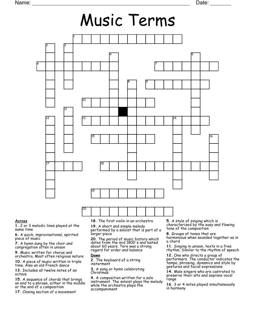 vocal piece crossword