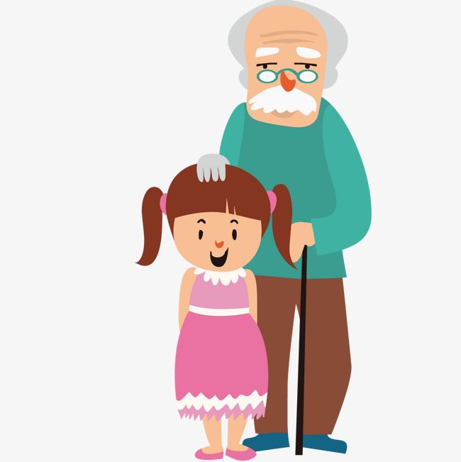 dibujo de abuelo y nieta