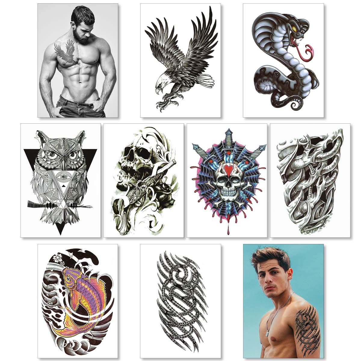 temporary tattoos for men