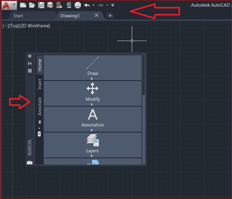 autocad toolbar missing