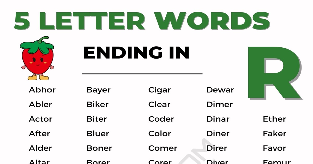 5 letter words ending ur