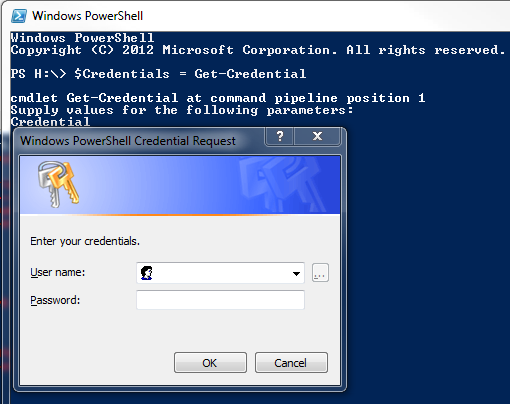 powershell credential get credential