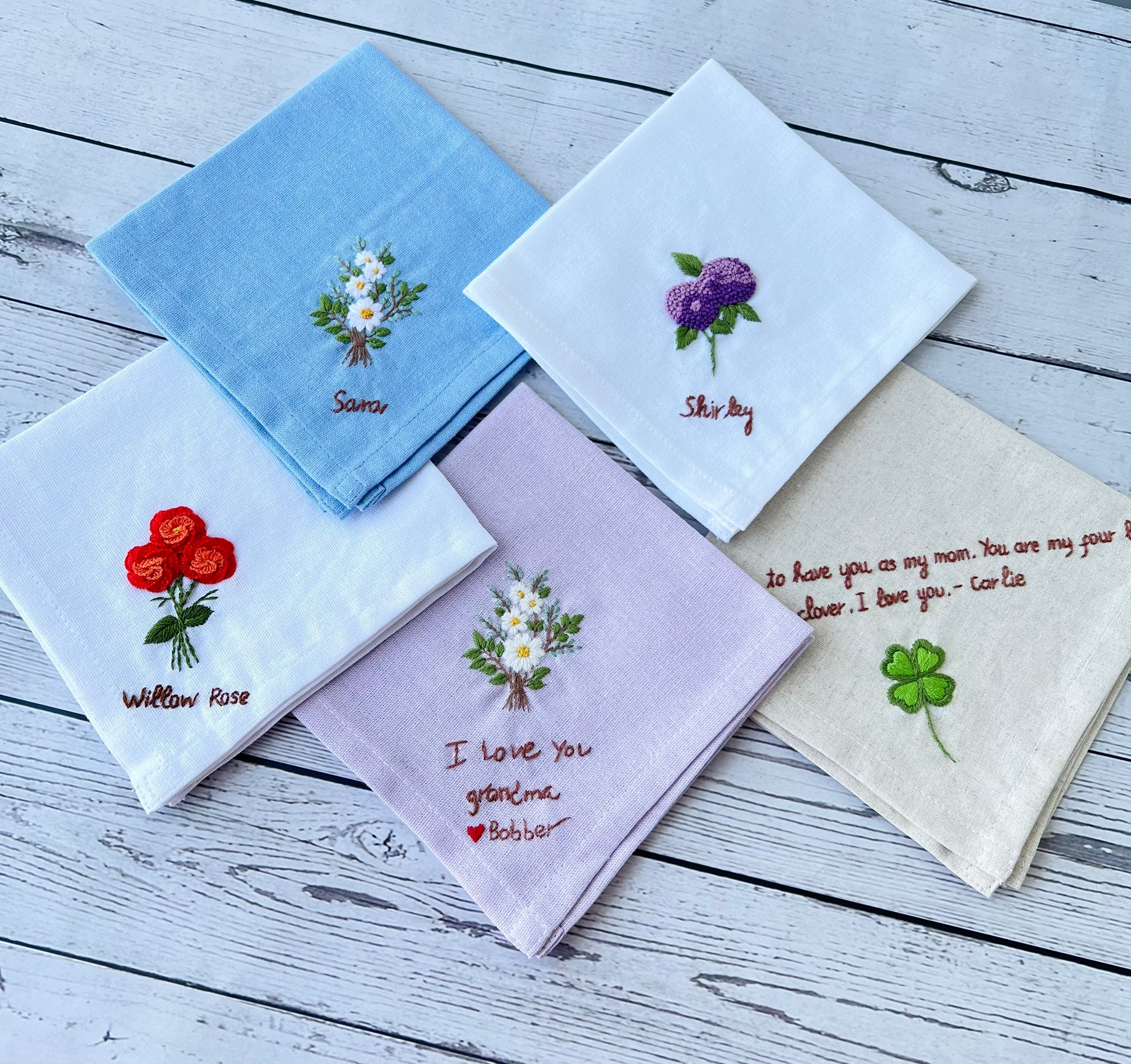 embroidered handkerchief with name