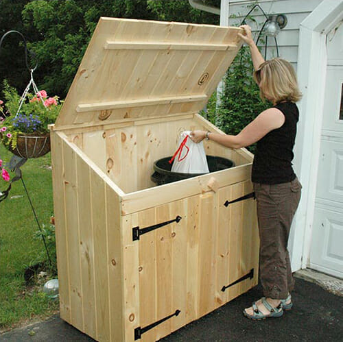 trash can storage shed