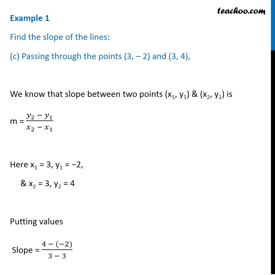 slope of a line passing through two points