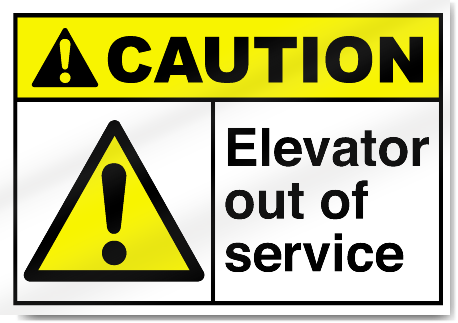 elevator under repair sign