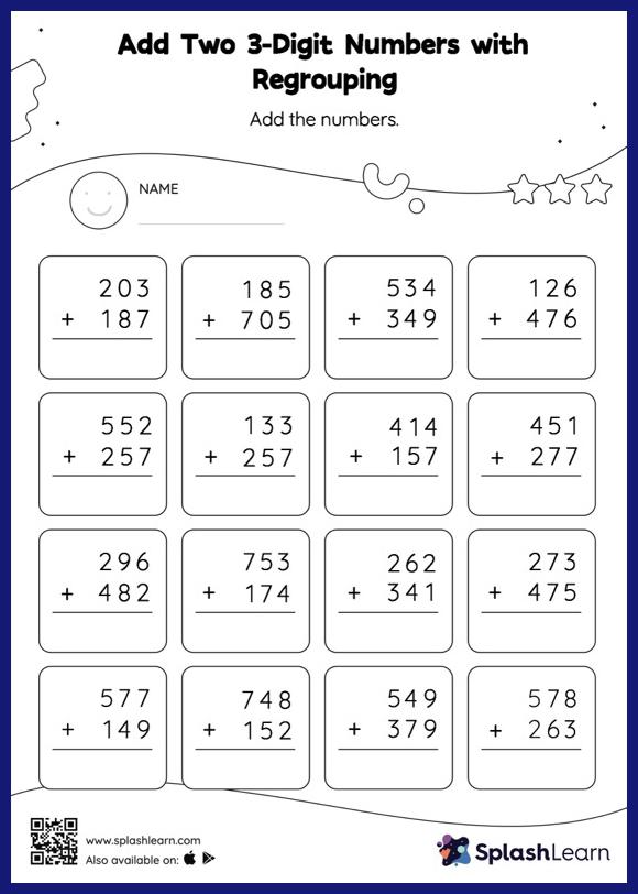 adding with regrouping worksheets