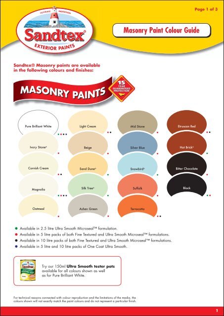 sandtex masonry paint colour range