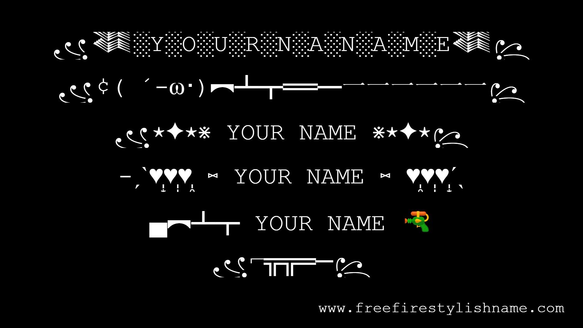 free fire name symbol